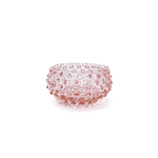 Hobnail Glass Bowl in Petal Pink – Small