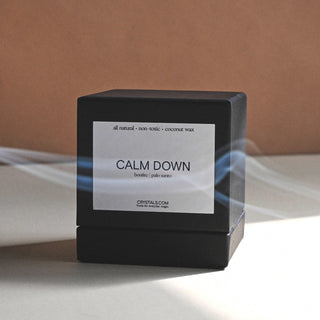 CALM DOWN Candle – Palo Santo Coconut Wax Candle for Relaxation & Grounding
