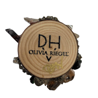 Handcrafted Walnut & Natural Crystal Place Card Holder