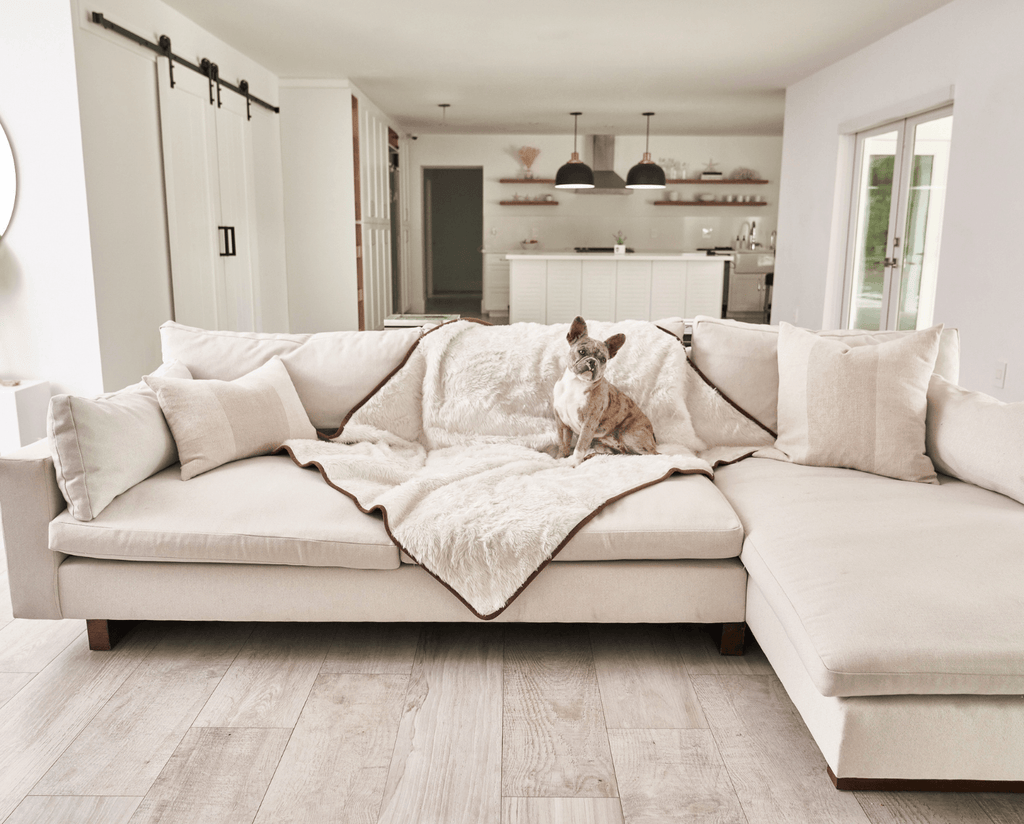 PupProtector™ Summer Short Fur Waterproof Throw Blanket – Polar White
