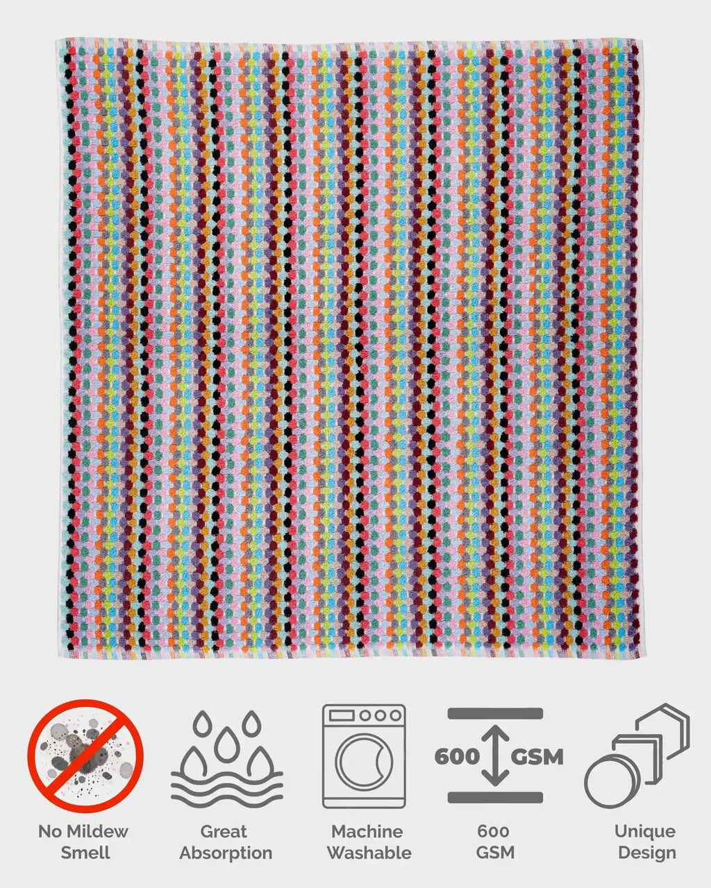 Pom Pom Bathmat | Plush Cotton Jacquard Bath Rug