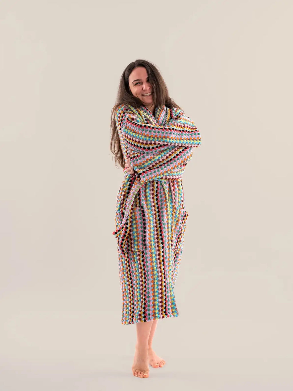 Pom Pom Bathrobe | Plush Cotton Robe for Cozy Comfort