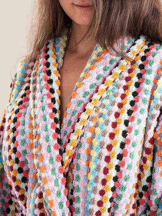 Pom Pom Bathrobe | Plush Cotton Robe for Cozy Comfort