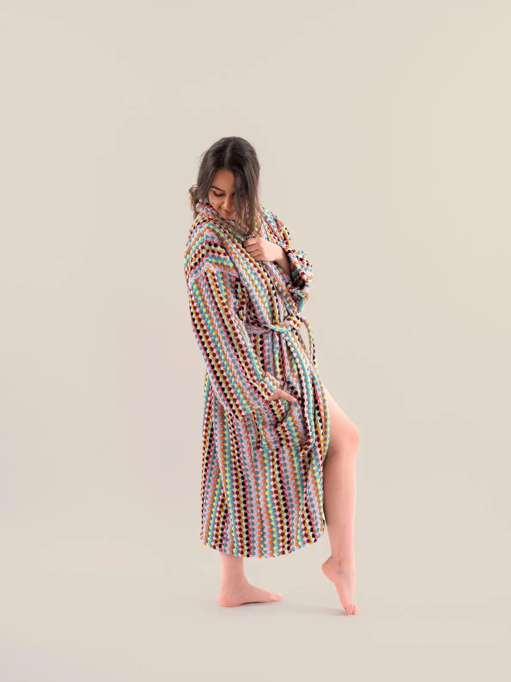 Pom Pom Bathrobe | Plush Cotton Robe for Cozy Comfort