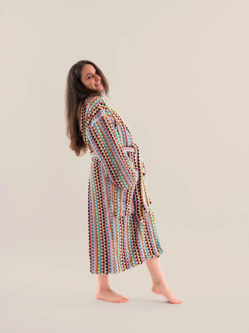 Pom Pom Bathrobe | Plush Cotton Robe for Cozy Comfort