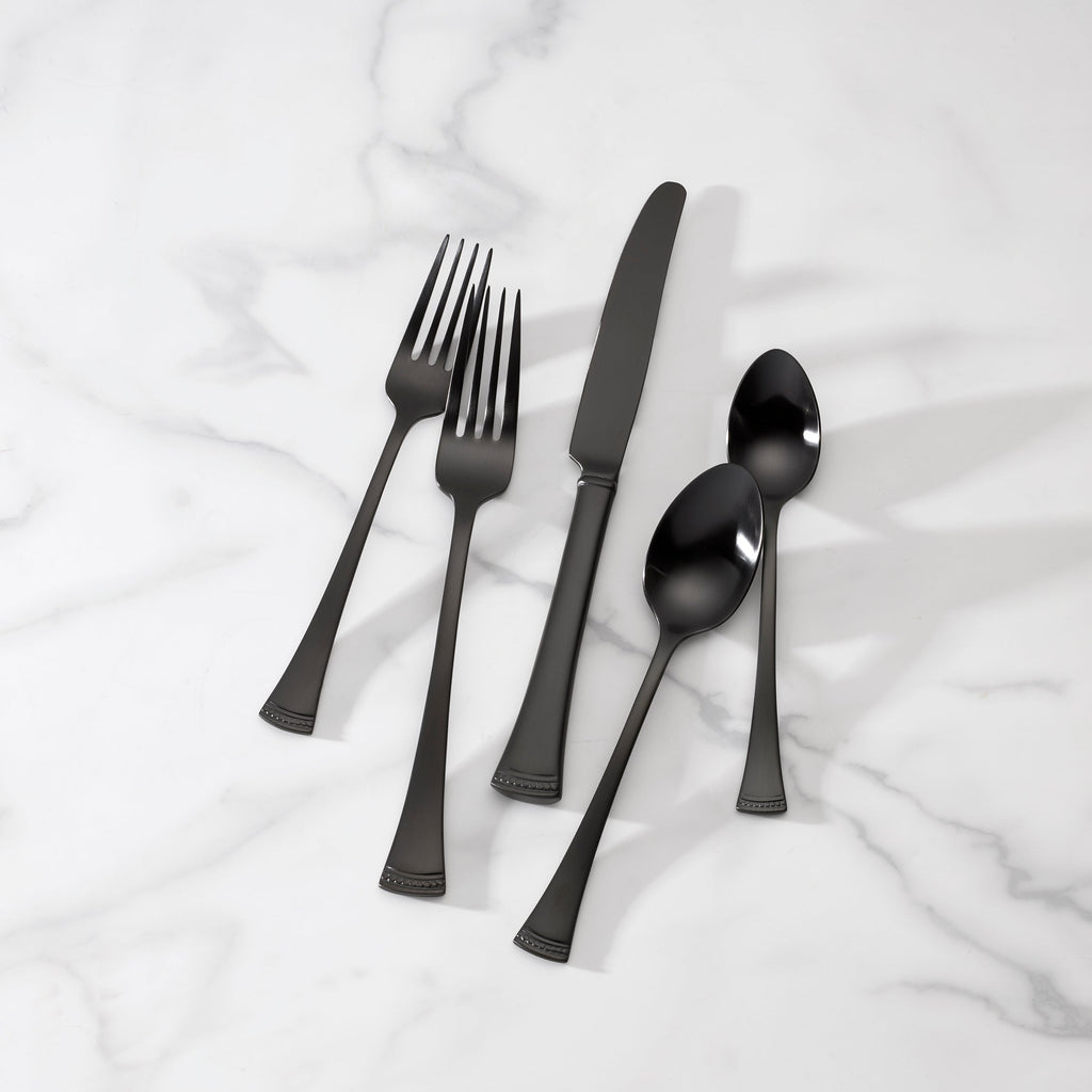 Lenox Portola Black Satin 20-Piece Flatware Set, 18/10 stainless steel
