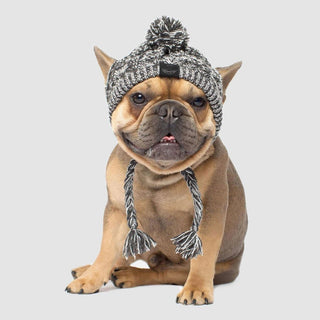 Winter Knitted Pet Hat – Cozy Fluffy Pom Pom Dog & Cat Beanie