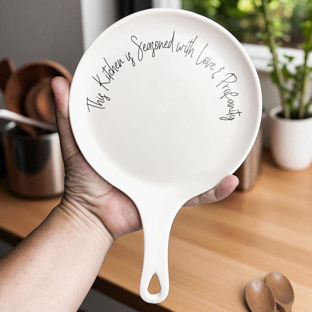 Funny Chef Spoon Rest with Wooden Spoon – Porcelain Kitchen Spoon Holder Gift
