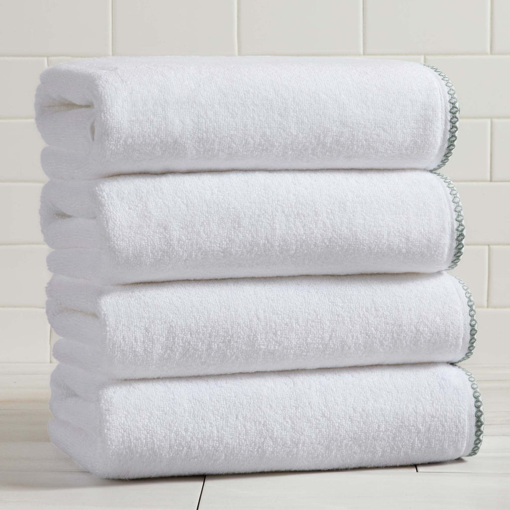 Elegant Cotton Border-Stitched Towel Set – Valery Collection (6-Piece)