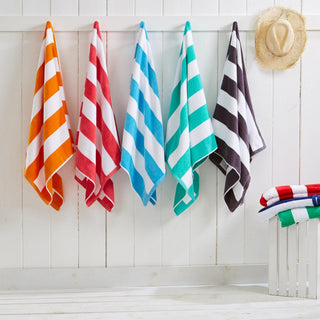 Elegant Cotton Velour Cabana Stripe Beach Towel – Novia Collection