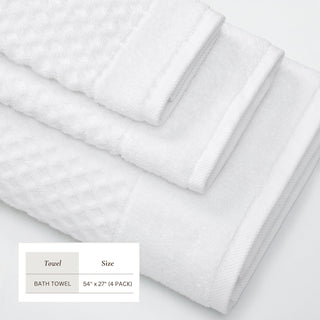 Grayson Cotton Diamond Waffle Weave Bath Towel Set