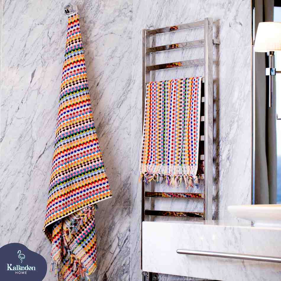 Pom Pom Bath Towel | Organic Cotton Jacquard Towel