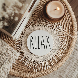 One Word Ceramic Coasters – Minimalist Bar & Coffee Table Collection (4