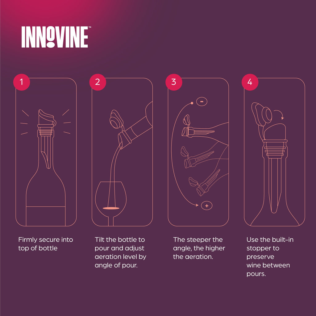 Tilt Wine Aerator in Raspberry