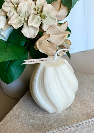 Ribbed Twirl Candle by Crazy About Candles