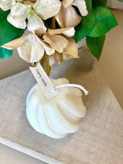 Ribbed Twirl Candle - Handcrafted Soy Wax Decorative Accent