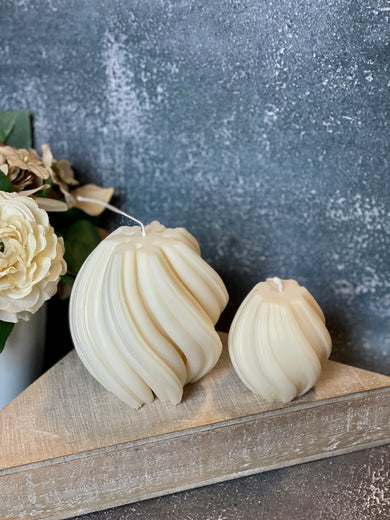 Ribbed Twirl Candle by Crazy About Candles