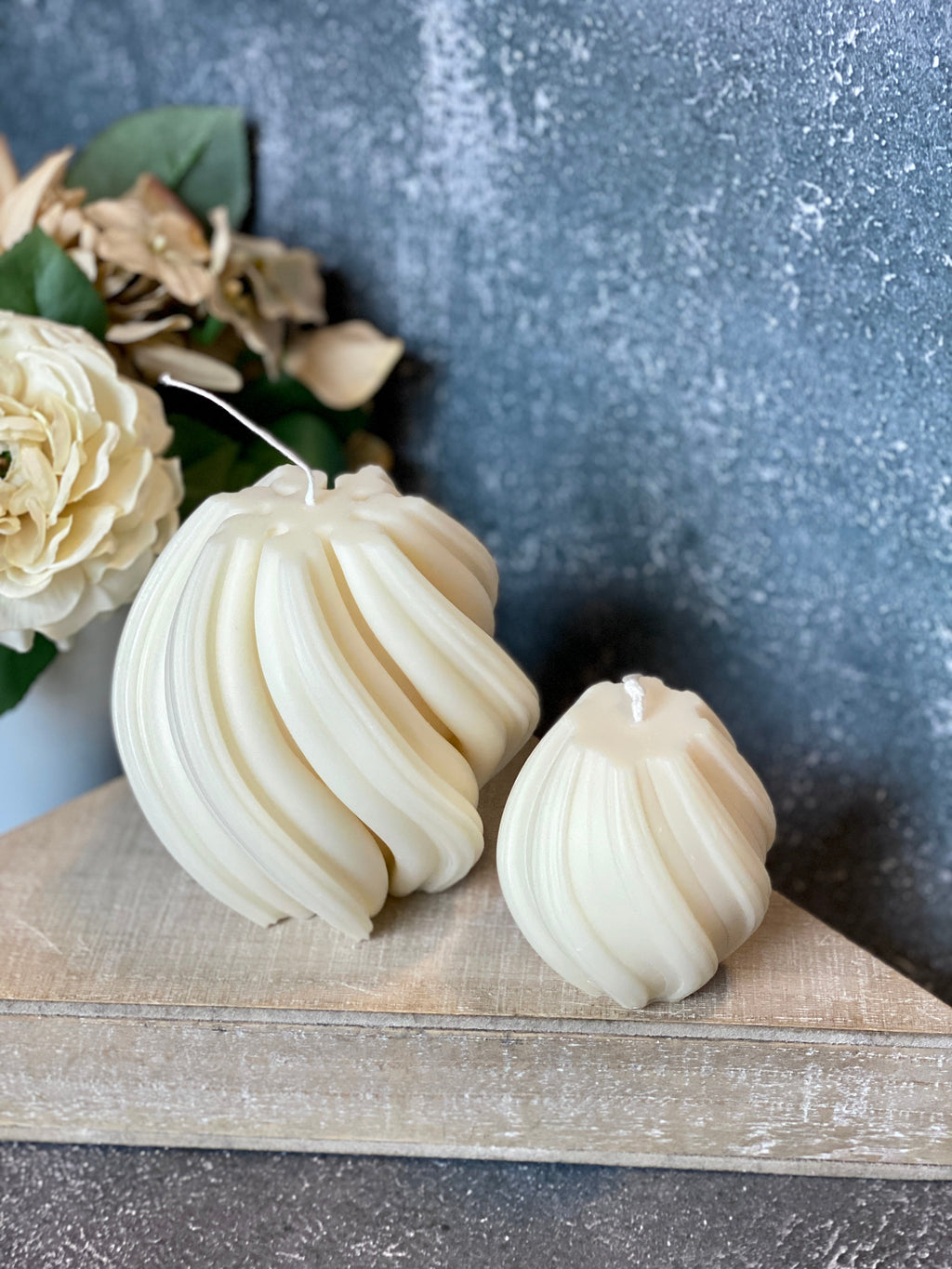 Ribbed Twirl Candle by Crazy About Candles