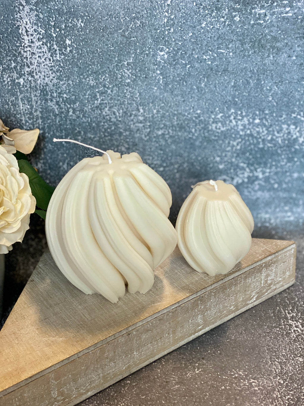 Ribbed Twirl Candle by Crazy About Candles