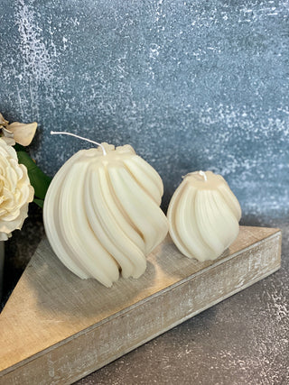 Ribbed Twirl Candle by Crazy About Candles