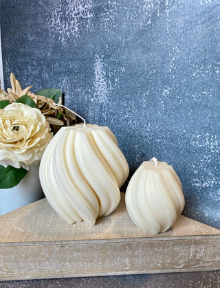 Ribbed Twirl Candle by Crazy About Candles