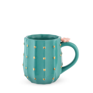 Cactus Ceramic Mug with Floral Handle -12 oz Coffee & Tea Mug