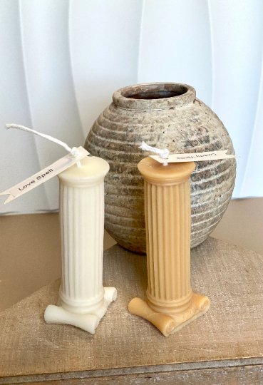 Roman Column Pillar Candle - Handcrafted Soy Wax Decor for Elegant Home Styling