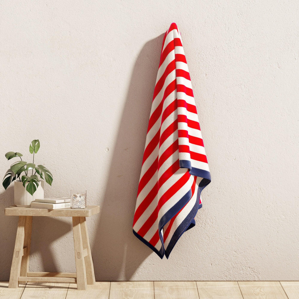 Santa Cruz Oversized Striped Border Cabana Beach Towel