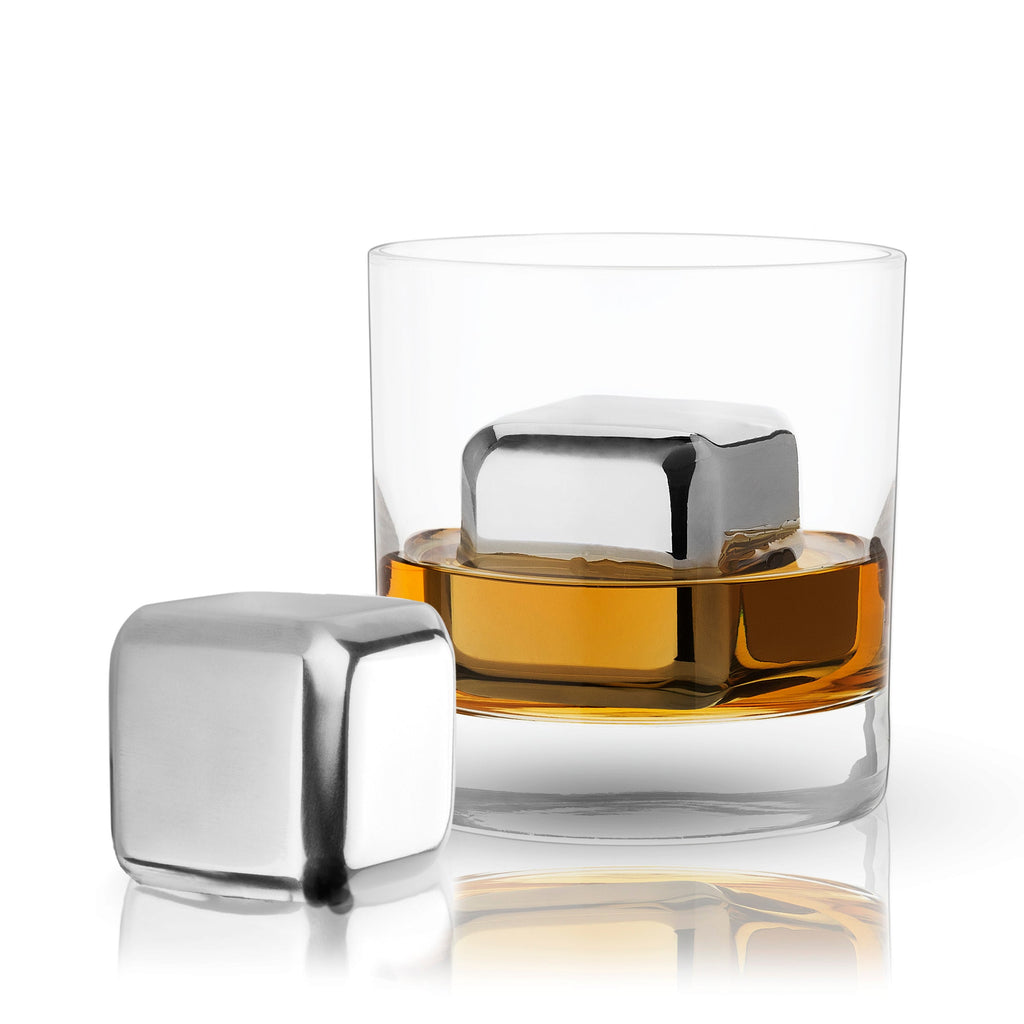 Large Stainless Steel Ice Cubes Set of 2
