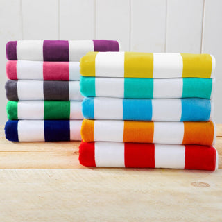 Elegant Cotton Velour Cabana Stripe Beach Towel – Novia Collection