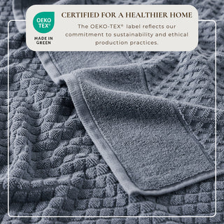 Grayson Cotton Diamond Waffle Weave Bath Towel Set