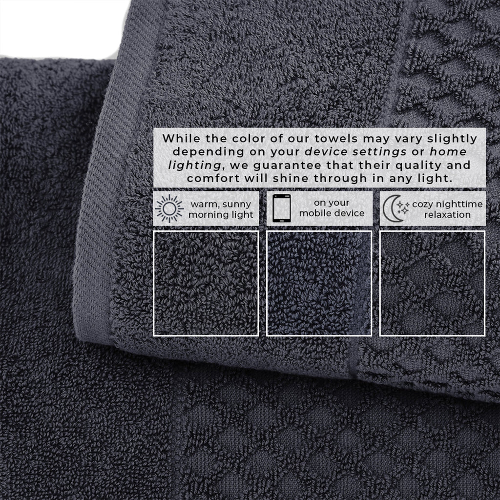 Grayson Cotton Diamond Waffle Weave Bath Towel Set