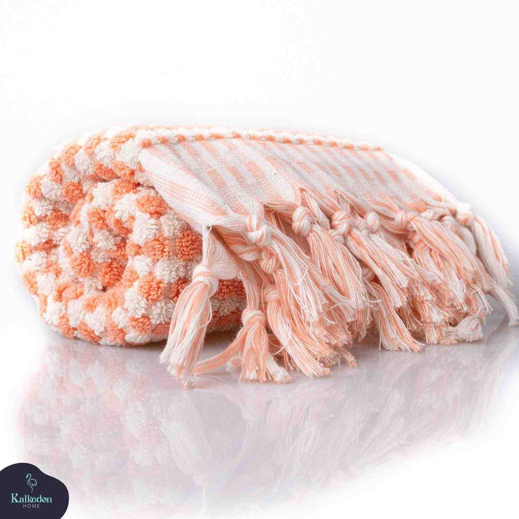Pom Pom Hand Towel | Organic Turkish Cotton Plush Jacquard Towel