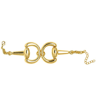 Sarah Large Snaffle Bracelet – 18K Gold-Plated Equestrian Statement Jewelry