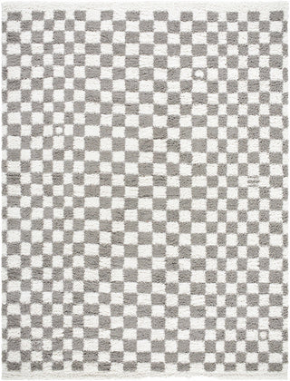 Kieu Taupe Checkered Plush Rug – Soft Modern Area Carpet for Living Room