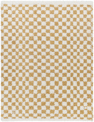 Kieu Mustard Ivory Checkered Area Rug – Modern Patterned Floor Carpet