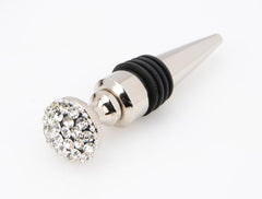 Elegant Stainless Steel Wine Bottle Stopper with Diamond Accent
