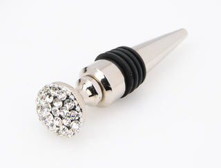 Elegant Stainless Steel Wine Bottle Stopper with Diamond Accent
