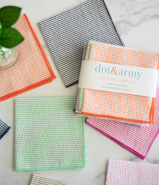 Elegant Seersucker Napkins Set – 8-Piece Vibrant Cotton Blend Collection