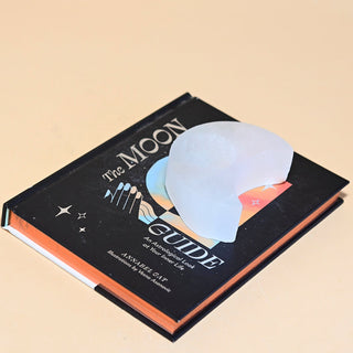 Selenite Moon Candle Holder – Purifying Glow & Elevated Energy