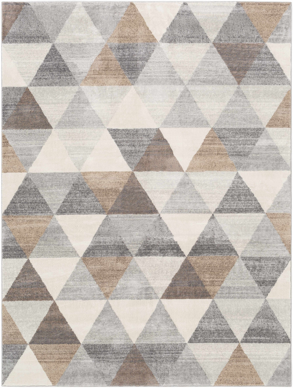 Sells Gray Brown Triangles Area Carpet – Modern Geometric Washable Rug