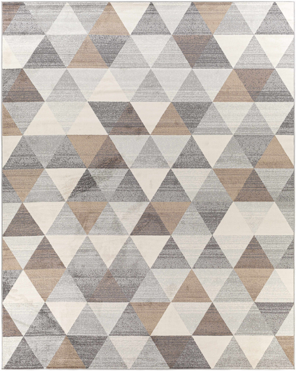 Sells Gray Brown Triangles Area Carpet – Modern Geometric Washable Rug