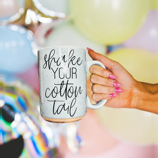 Dancing Bunny Easter Mug – Speckled Ceramic Spring Coffee Mug (16.23 oz)