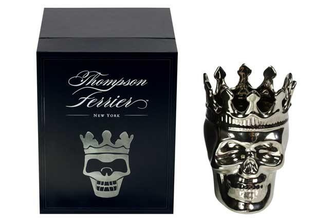 Silver Maximilien Skull Candle | Monte Cristo Collection - Anara Lifestyle