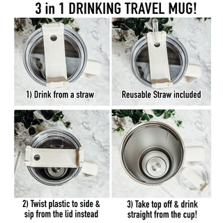 Mom’s Sippy Cup 40oz Insulated Tumbler – Travel Mug with Handle & Straw