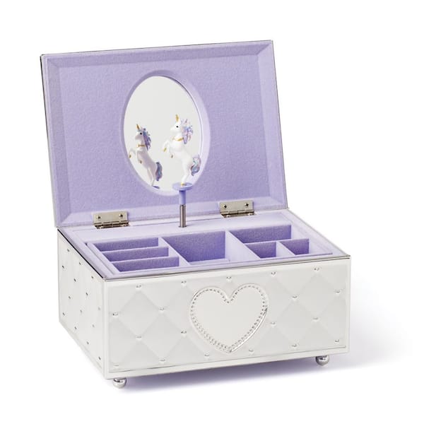Lenox Childhood Memories Unicorn Music Jewelry Box, silverplate/stamped steel