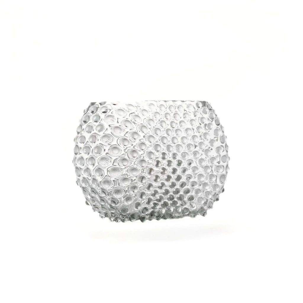 Hobnail Glass Vase in Smokey Quartz – Optic
