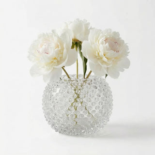 Hobnail Glass Vase in Smokey Quartz – Large