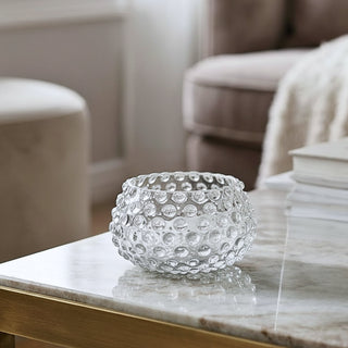 Hobnail Glass Bowl in Smokey Quartz – Small