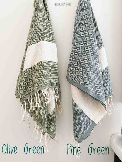 Diamond Hand Towel | Oversized Cotton Diamond Weave Towel